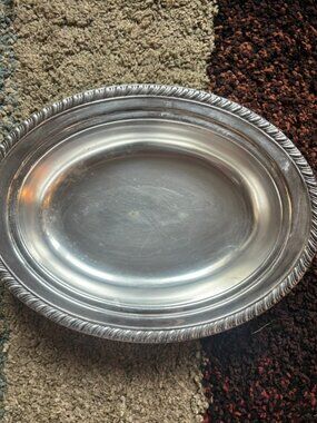 Silver plated Oval Serving Dish / Tray – Vintage Style, 11” x 8”